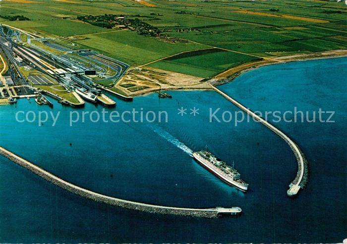 Insel Fehmarn Faehrbahnhof Puttgarden Fliegeraufnahme