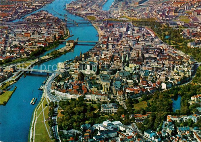 Bremen Stadtzentrum Fliegeraufnahme