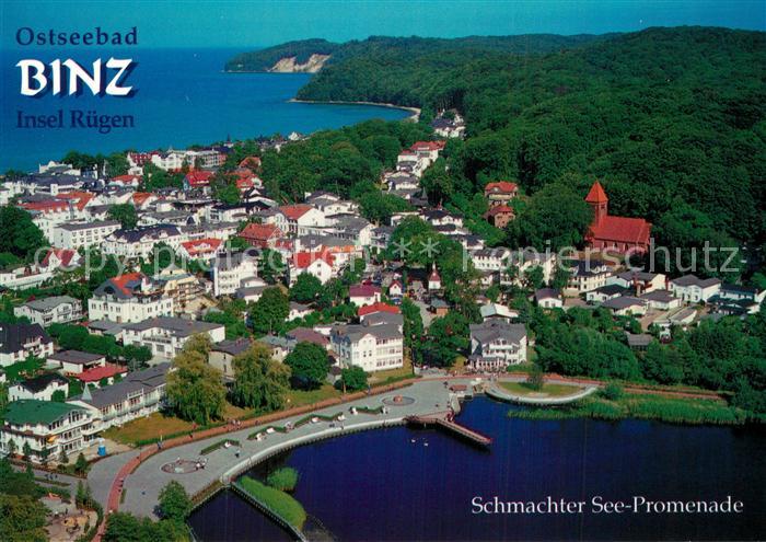 Binz Ruegen Schmachter See Promenade Fliegeraufnahme