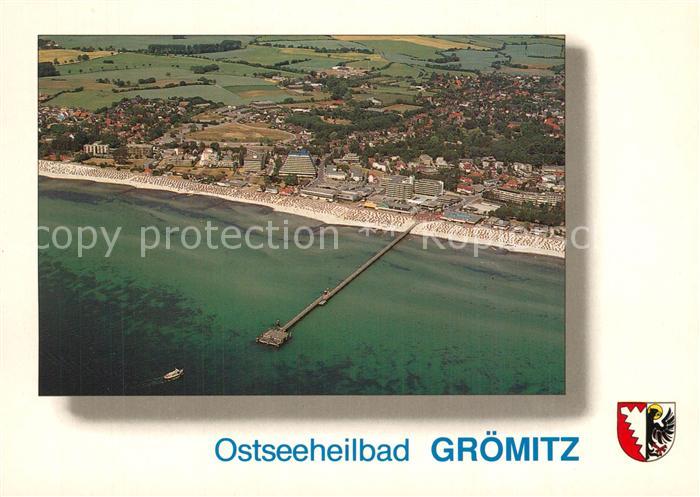 Groemitz Ostseebad Fliegeraufnahme mit Seebruecke