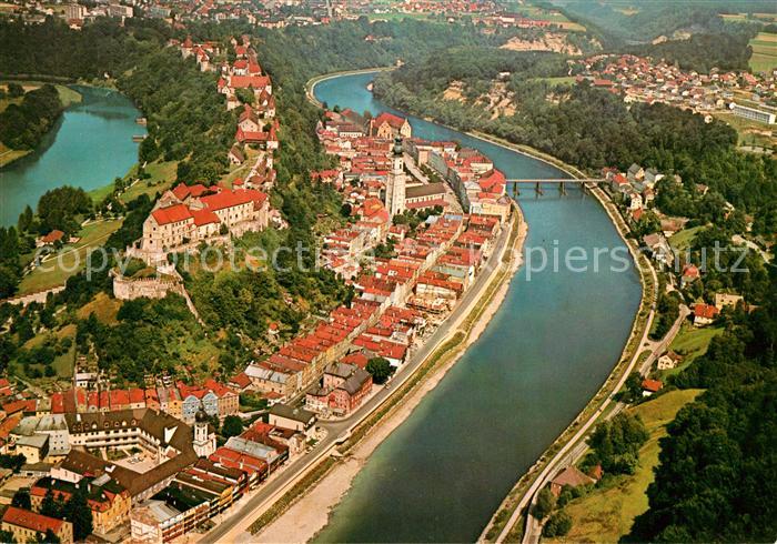 Burghausen Salzach Fliegeraufnahme mit Burg