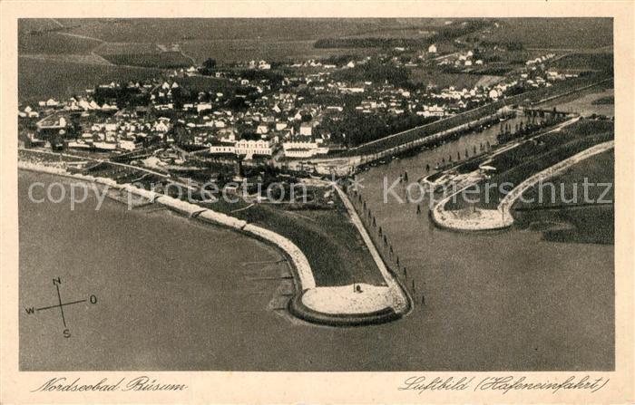 Buesum Nordseebad Fliegeraufnahme Hafeneinfahrt