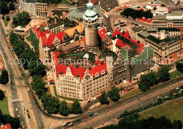 LEIPZIG Sachsen Neues Rathaus mit Stadthaus Fliegeraufnahme
