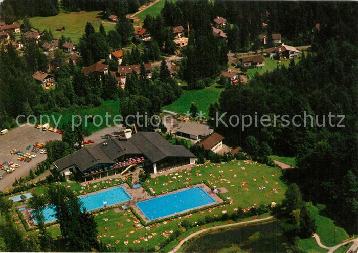 Grainau Fliegeraufnahme mit Zugspitz Bad Terrassen Cafe Restaurant