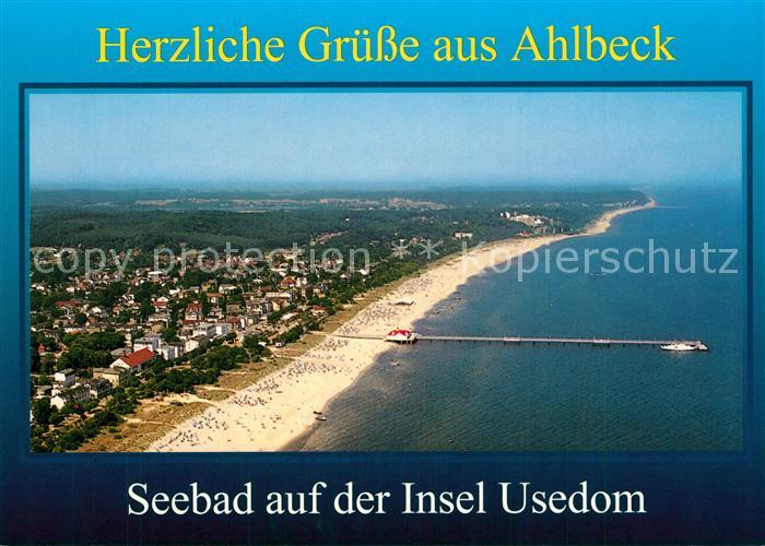 Ahlbeck Ostseebad Fliegeraufnahme mit Seebruecke