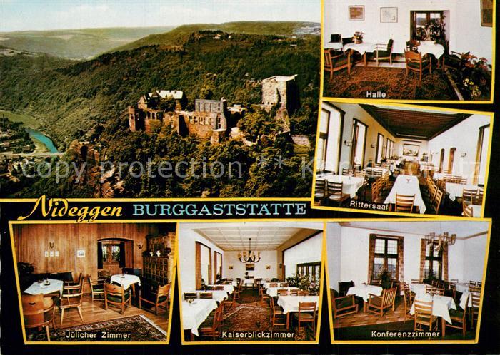 Nideggen Eifel Burggaststaette Rittersaal Halle Juelicher Zimmer Kaiserblickzimm