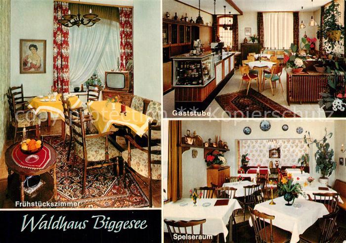 Kraghammer Hotel Waldhaus Biggesee Fruehstueckszimmer Gaststube Speiseraum