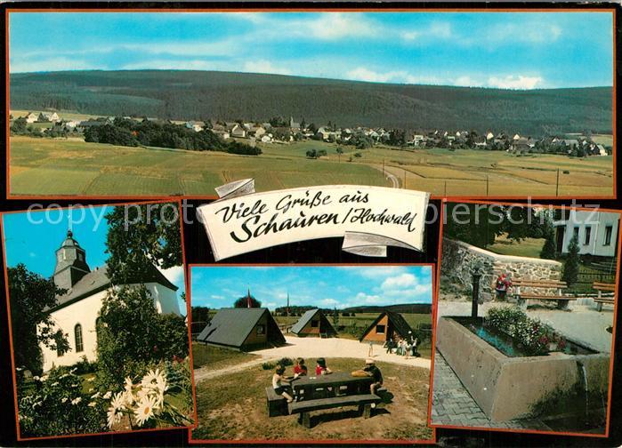 Schauren Nahe Panorama Kirche Brunnen Campingplatz