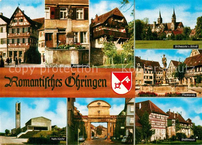 oehringen Hohenlohe Altstadtbrunnen Stiftskirche Schloss Marktplatz