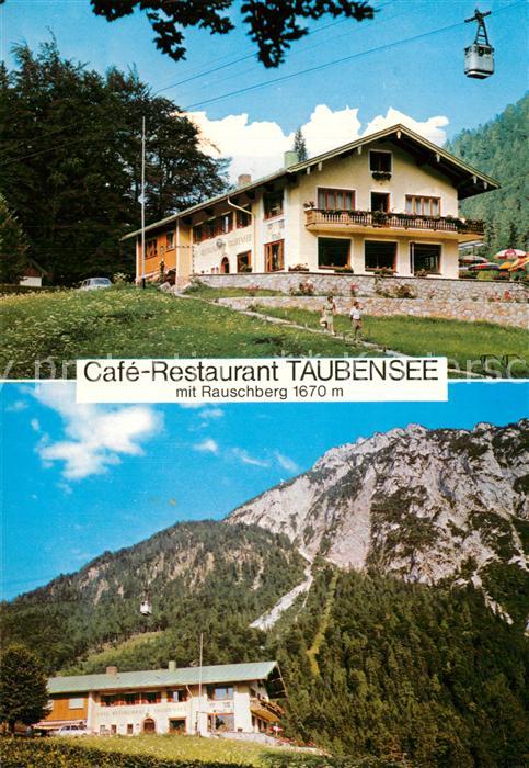 Ruhpolding Cafe Restaurant Taubensee mit Rauschenberg und Gondelbahn