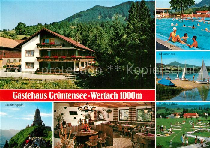Wertach Gaestehaus Gruentensee Gastraum Schwimmbad Gruentensee Minigolfplatz