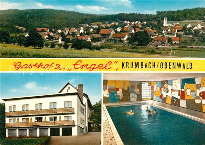 Krumbach Odenwald Gesamtansicht Gasthof zum Engel Hallenbad