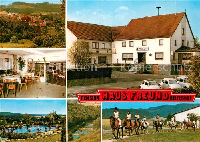 Oberorke Pension Reiterhof Haus Freund Swimming Pool Ausritt Ederbergland