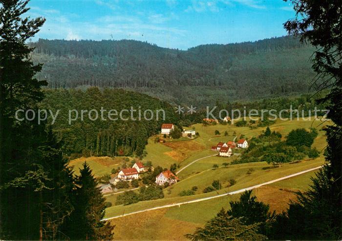 Bad Herrenalb Panorama mit Blick auf Gaststaette Pension Zum Ambos Schwarzwald