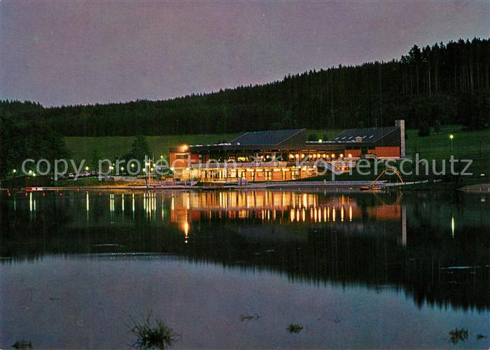 Lichtenberg Oberfranken Cafe Restaurant Seeterrassen Blick ueber den See Nachtau