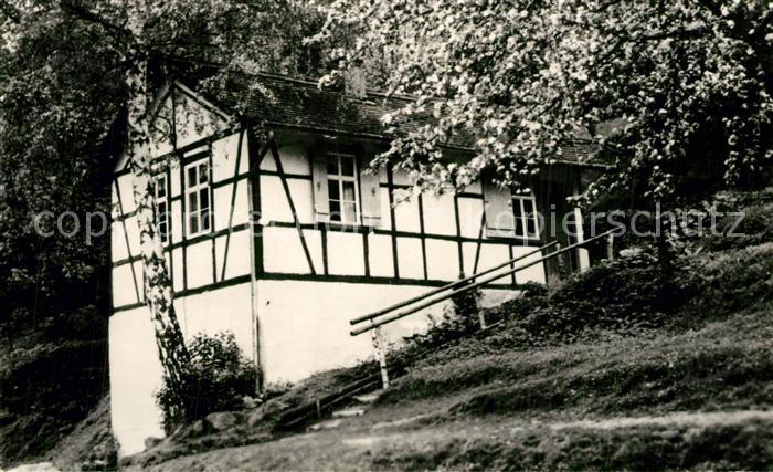 Eisenberg Thueringen Waldgasthaus Walkmuehle im Muehltal Gartenhaus Sperlingslus