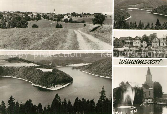 Wilhelmsdorf Poessneck Landschaftspanorama Saale Ortsmotiv Kirche Schwanenteich