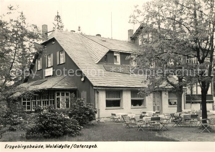 Waldidylle Erzgebirgsbaude Handabzug