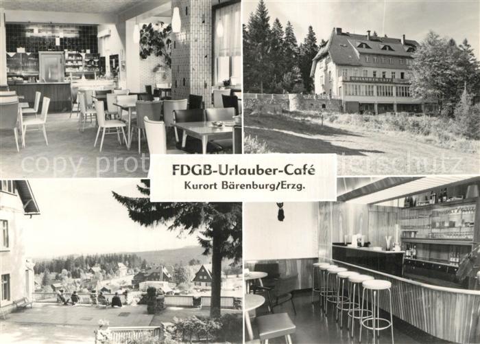 Baerenburg Sachsen FDGB Urlauber Cafe Kurort Erzgebirge Handabzug