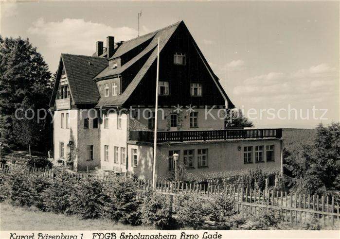 Baerenburg Sachsen FDGB Erholungsheim Arno Lade Kurort Erzgebirge Handabzug