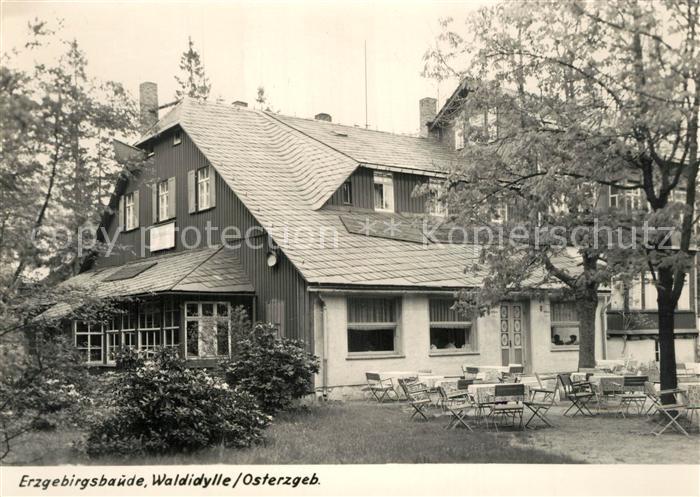 Waldidylle Erzgebirgsbaude Handabzug