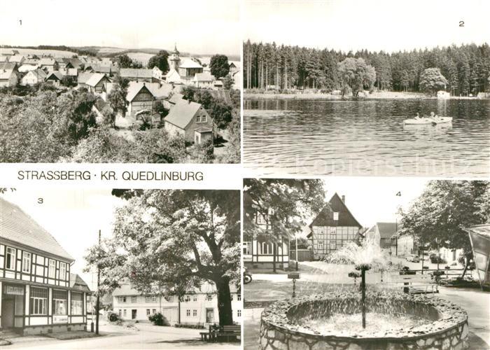 Strassberg Harzgerode Teilansicht Treuer Nachbarteich Konsum Gaststaette Lindenh