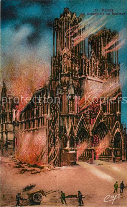 Reims Champagne Ardenne Cathedrale on flammes