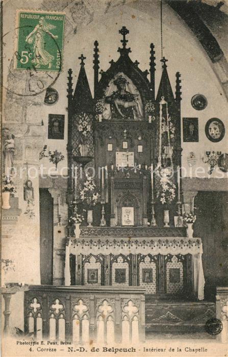 Correze ND de Belpeuch Interieur de la Chapelle