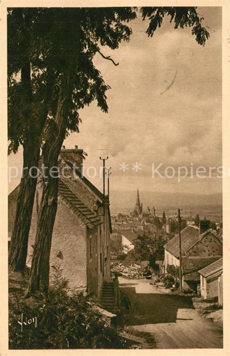 Autun La cathedrale vue du village de Coubard