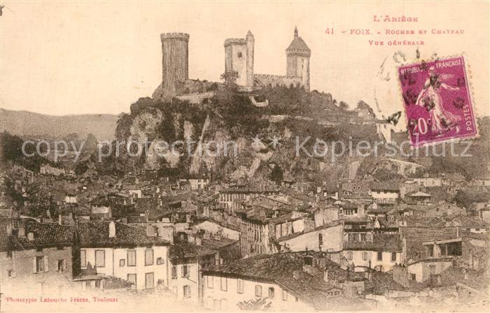 Foix Rocher et Chateau Vue generale