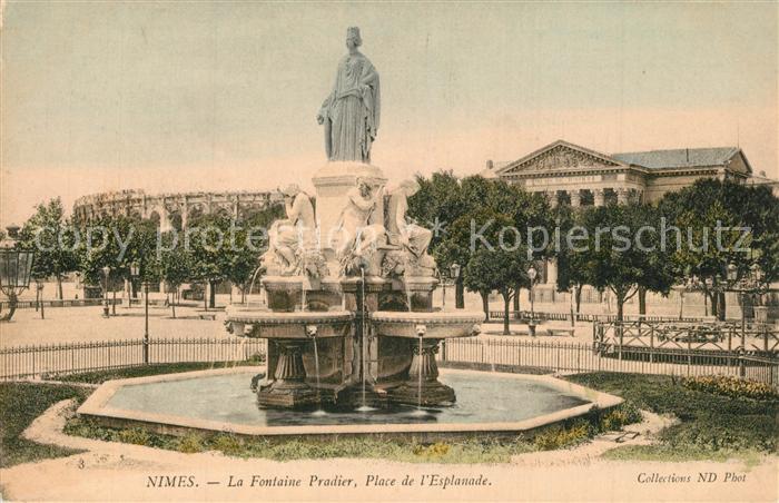 Nimes La Fontaine Pradier Place de l'Esplanade