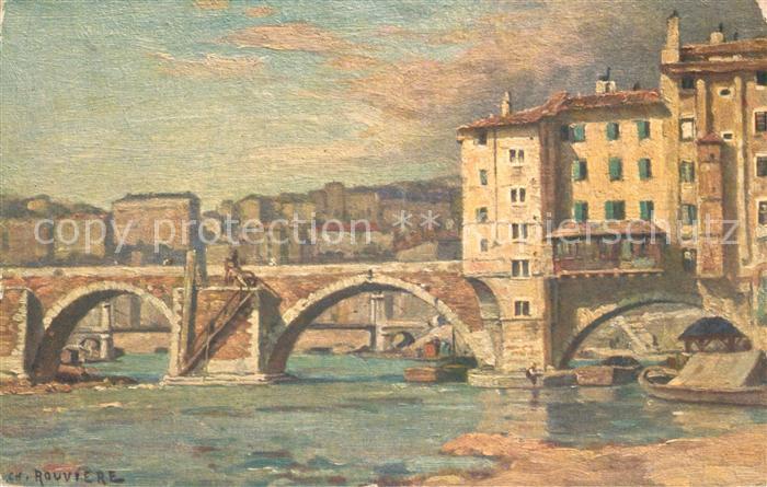 Lyon France Le Pont du Change en 1850