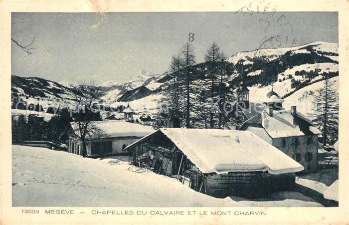Megeve Chapelles du Calvaire et le Mont Charvin
