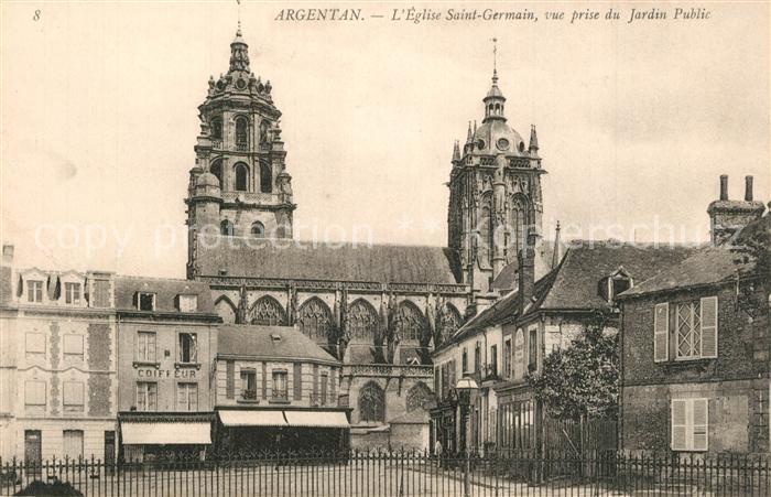 Argentan Eglise Saint Germain vue prise du Jardin Public