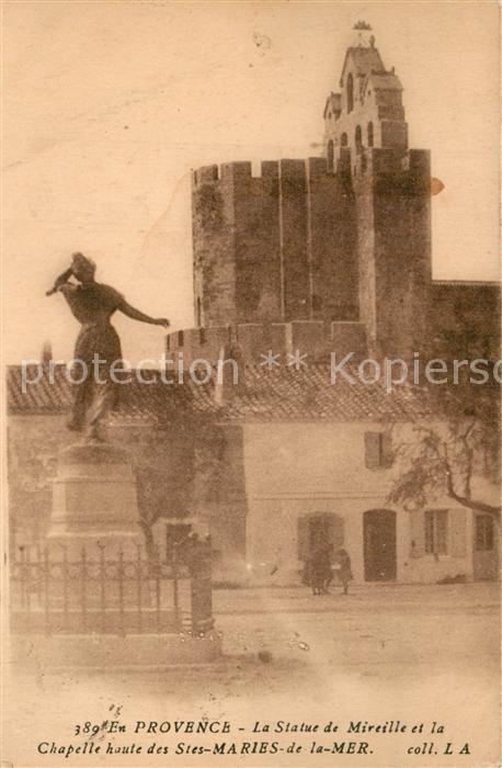 Saintes-Maries-de-la-Mer La Statue de Mireille et la Chapelle