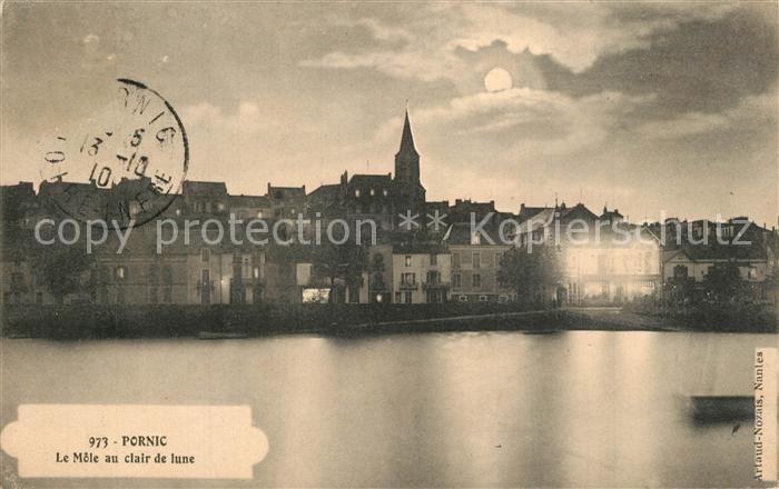 Pornic Le Mole au clair de lune