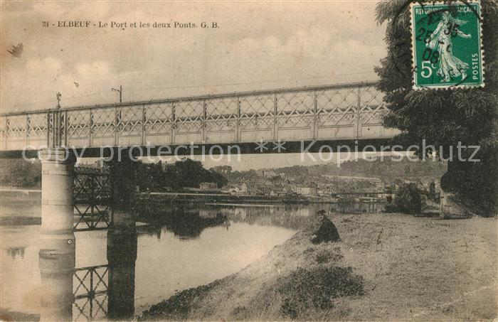 Elbeuf 76 Le Port et les deux Ponts