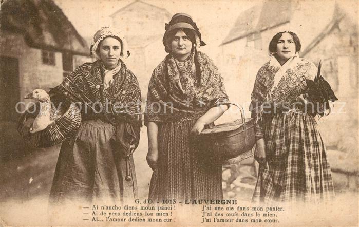 Auvergne Region Types Costumes Trachten