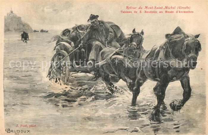 Le Mont-Saint-Michel Tableau de E. Baudoux au Musee d Avranches Kuenstlerkarte