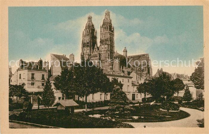 Tours Indre-et-Loire Square Emile Zola et la Cathedrale