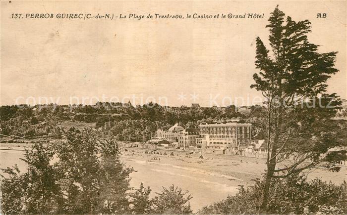 Perros-Guirec Plage de Trestraou Casino et le Grand Hôtel