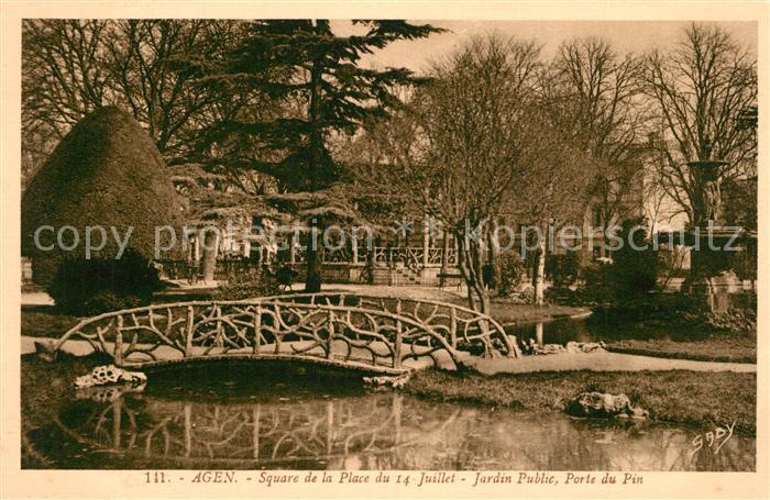 Agen Lot et Garonne Square de la Place du 14 Juillet Jardin Public Porte du Pin