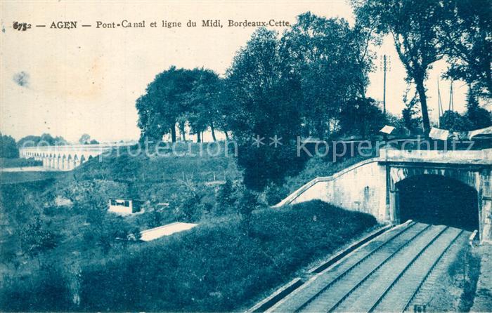 Agen Lot et Garonne Pont Canal et ligne du Midi Bordeaux Ce