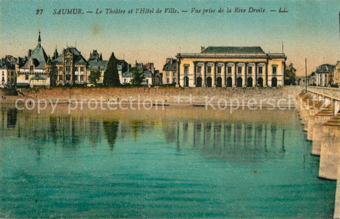 Saumur Théâtre Hôtel de Ville vue prise de la rive droite
