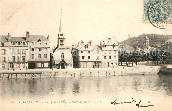 Honfleur Quai et l'Eglise Saint Léonard