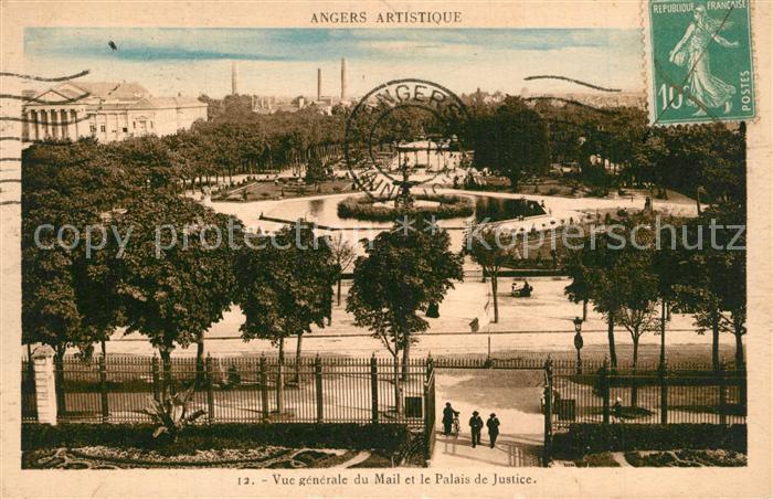 Angers Vue Generale du Mail et le Palais de Ju