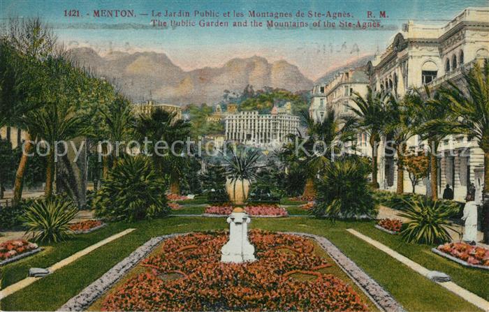 Menton Alpes Maritimes Jardin Public et les Montagnes de Sainte Agnes