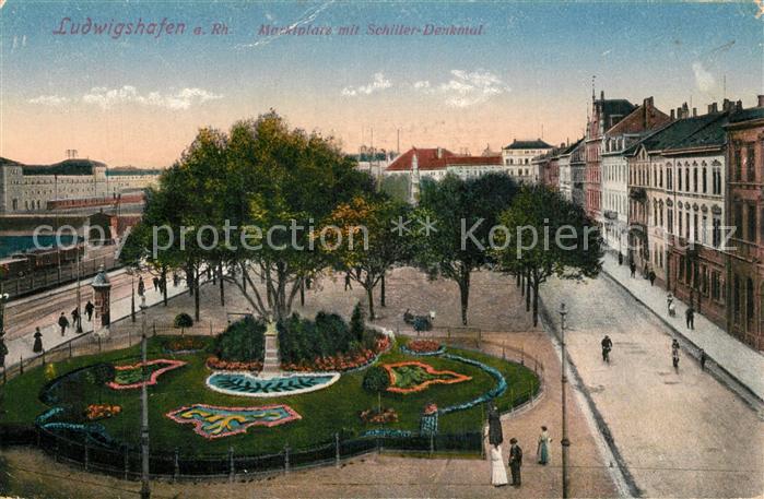 Ludwigshafen Rhein Marktplatz Schiller Denkmal