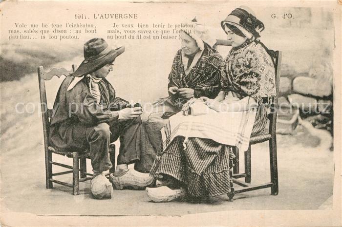 Auvergne Region Heimatszene Trachten