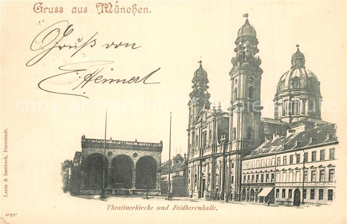 Muenchen Theatinerkirche Feldherrnhalle